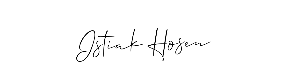 Allison_Script is a professional signature style that is perfect for those who want to add a touch of class to their signature. It is also a great choice for those who want to make their signature more unique. Get Istiak Hosen name to fancy signature for free. Istiak Hosen signature style 2 images and pictures png
