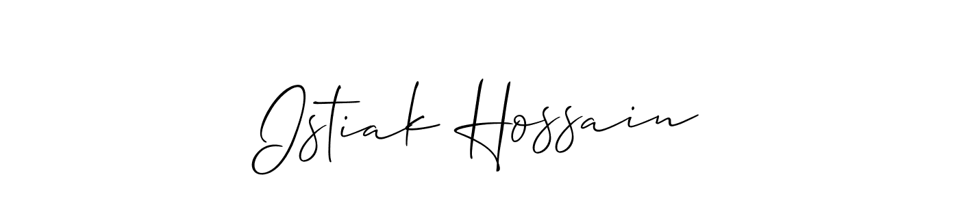 How to Draw Istiak Hossain signature style? Allison_Script is a latest design signature styles for name Istiak Hossain. Istiak Hossain signature style 2 images and pictures png