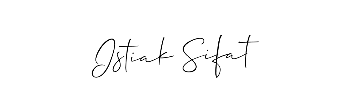 How to make Istiak Sifat name signature. Use Allison_Script style for creating short signs online. This is the latest handwritten sign. Istiak Sifat signature style 2 images and pictures png