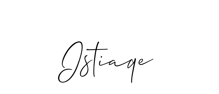 How to make Istiaqe name signature. Use Allison_Script style for creating short signs online. This is the latest handwritten sign. Istiaqe signature style 2 images and pictures png