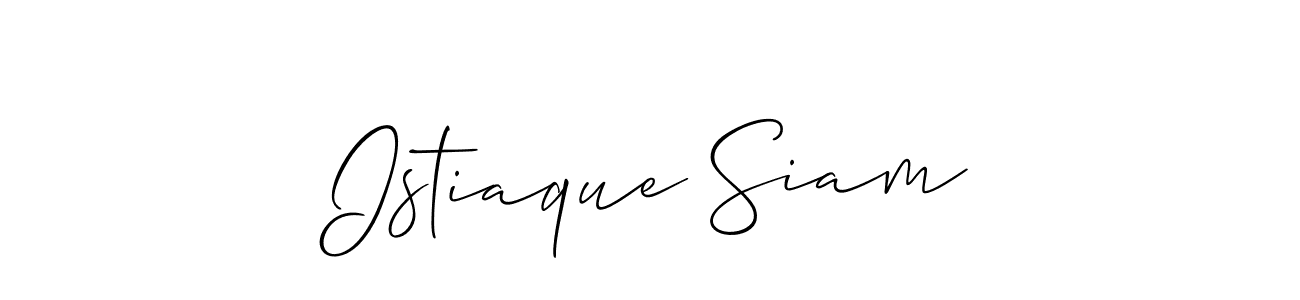 It looks lik you need a new signature style for name Istiaque Siam. Design unique handwritten (Allison_Script) signature with our free signature maker in just a few clicks. Istiaque Siam signature style 2 images and pictures png