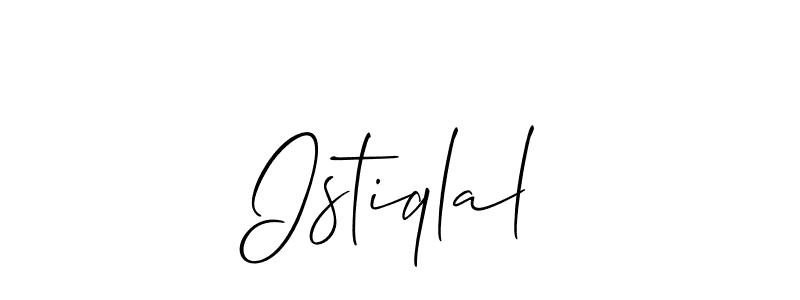 if you are searching for the best signature style for your name Istiqlal. so please give up your signature search. here we have designed multiple signature styles  using Allison_Script. Istiqlal signature style 2 images and pictures png