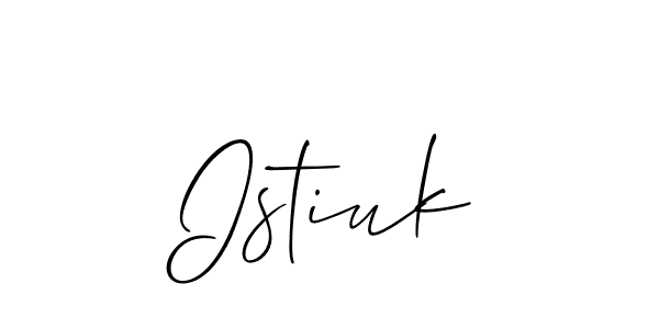 How to make Istiuk name signature. Use Allison_Script style for creating short signs online. This is the latest handwritten sign. Istiuk signature style 2 images and pictures png
