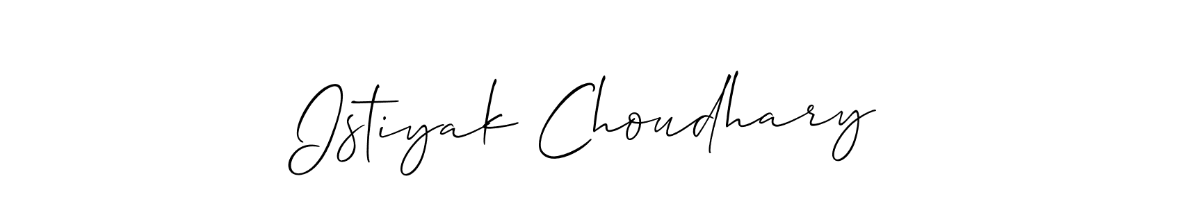 How to Draw Istiyak Choudhary signature style? Allison_Script is a latest design signature styles for name Istiyak Choudhary. Istiyak Choudhary signature style 2 images and pictures png