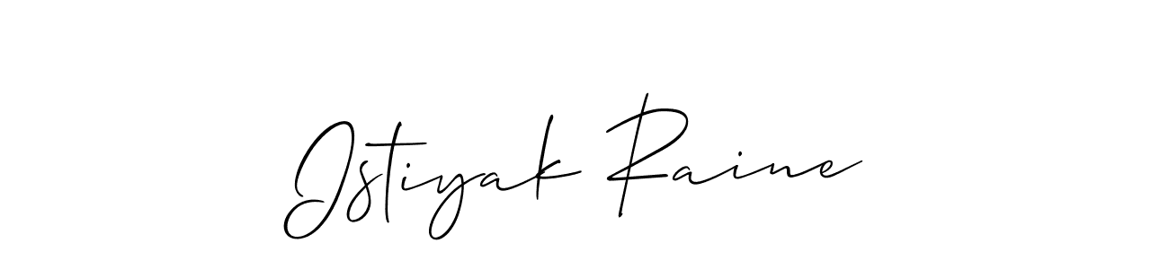 Create a beautiful signature design for name Istiyak Raine. With this signature (Allison_Script) fonts, you can make a handwritten signature for free. Istiyak Raine signature style 2 images and pictures png