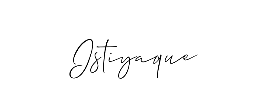 Design your own signature with our free online signature maker. With this signature software, you can create a handwritten (Allison_Script) signature for name Istiyaque. Istiyaque signature style 2 images and pictures png