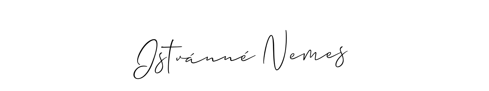 You can use this online signature creator to create a handwritten signature for the name Istvánné Nemes. This is the best online autograph maker. Istvánné Nemes signature style 2 images and pictures png