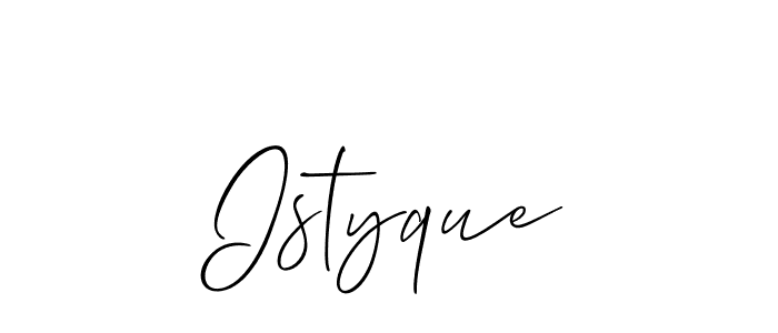 How to make Istyque name signature. Use Allison_Script style for creating short signs online. This is the latest handwritten sign. Istyque signature style 2 images and pictures png