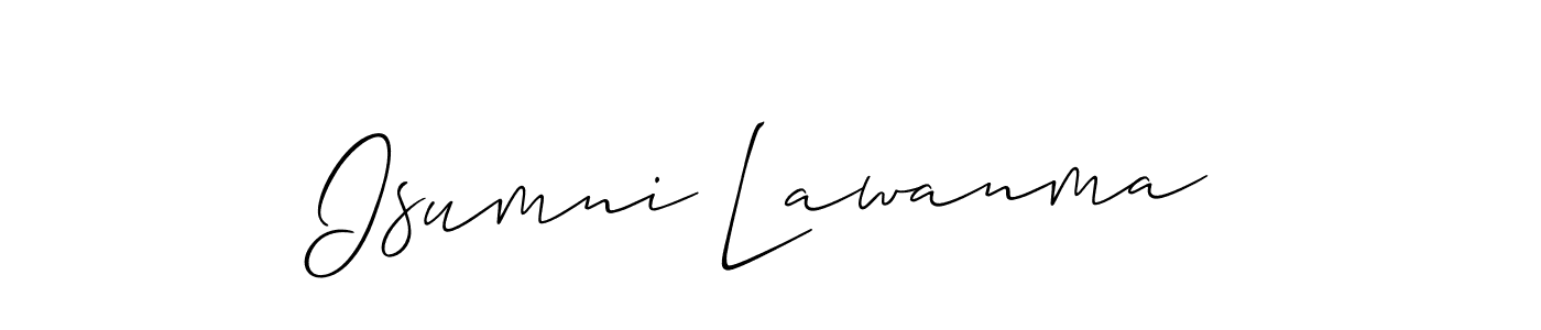 Isumni Lawanma stylish signature style. Best Handwritten Sign (Allison_Script) for my name. Handwritten Signature Collection Ideas for my name Isumni Lawanma. Isumni Lawanma signature style 2 images and pictures png