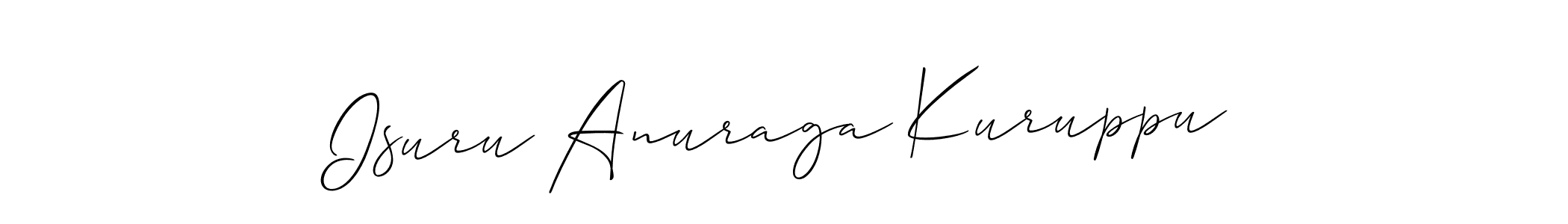 Also we have Isuru Anuraga Kuruppu name is the best signature style. Create professional handwritten signature collection using Allison_Script autograph style. Isuru Anuraga Kuruppu signature style 2 images and pictures png