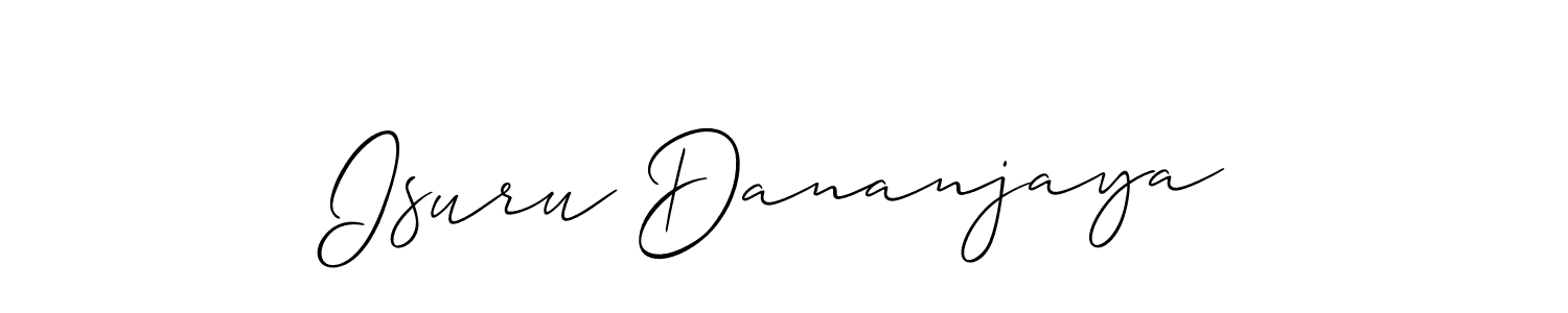 Make a beautiful signature design for name Isuru Dananjaya. With this signature (Allison_Script) style, you can create a handwritten signature for free. Isuru Dananjaya signature style 2 images and pictures png