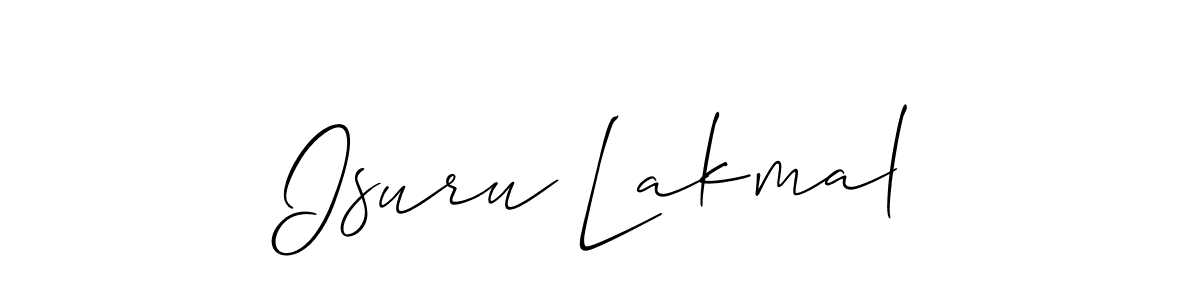 if you are searching for the best signature style for your name Isuru Lakmal. so please give up your signature search. here we have designed multiple signature styles  using Allison_Script. Isuru Lakmal signature style 2 images and pictures png