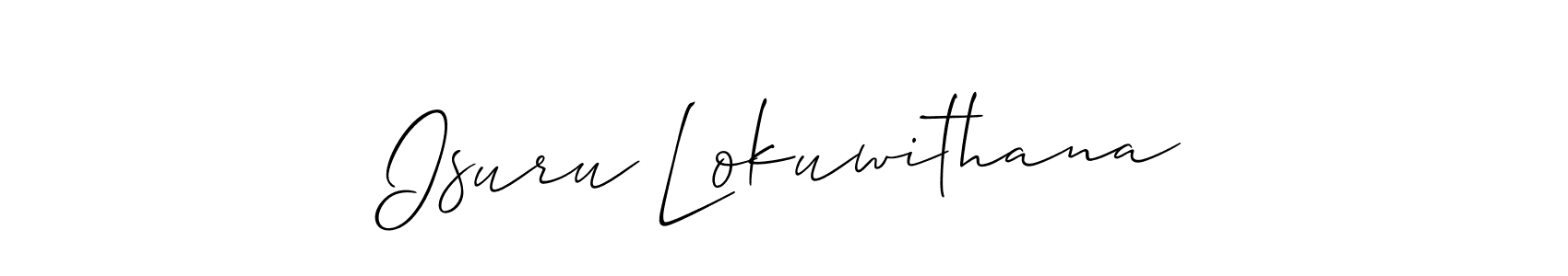 Make a short Isuru Lokuwithana signature style. Manage your documents anywhere anytime using Allison_Script. Create and add eSignatures, submit forms, share and send files easily. Isuru Lokuwithana signature style 2 images and pictures png