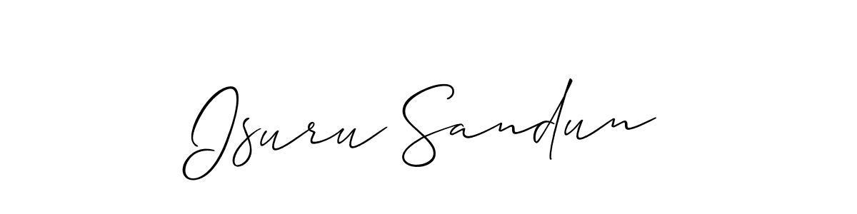 Also we have Isuru Sandun name is the best signature style. Create professional handwritten signature collection using Allison_Script autograph style. Isuru Sandun signature style 2 images and pictures png