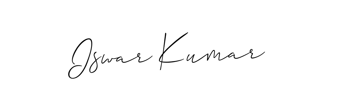 Design your own signature with our free online signature maker. With this signature software, you can create a handwritten (Allison_Script) signature for name Iswar Kumar. Iswar Kumar signature style 2 images and pictures png
