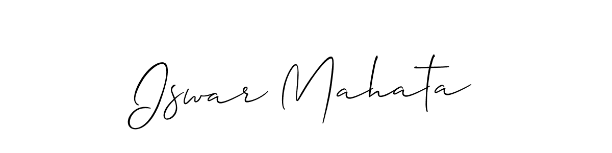 Use a signature maker to create a handwritten signature online. With this signature software, you can design (Allison_Script) your own signature for name Iswar Mahata. Iswar Mahata signature style 2 images and pictures png