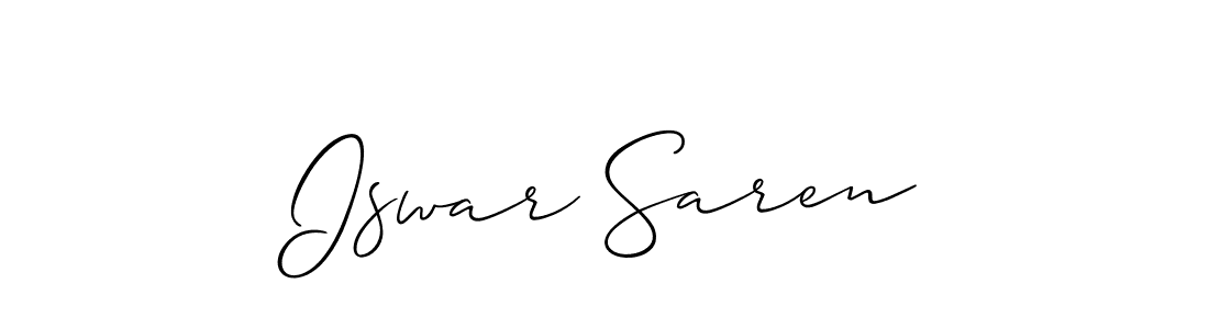 Similarly Allison_Script is the best handwritten signature design. Signature creator online .You can use it as an online autograph creator for name Iswar Saren. Iswar Saren signature style 2 images and pictures png