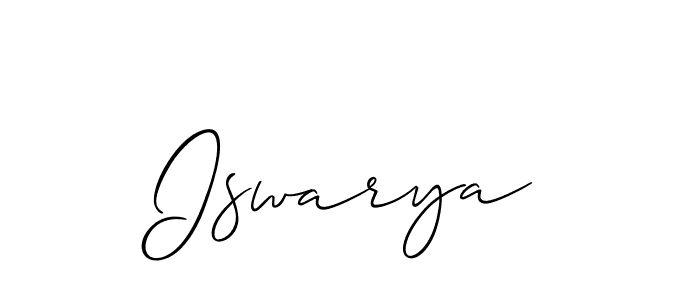 Also we have Iswarya name is the best signature style. Create professional handwritten signature collection using Allison_Script autograph style. Iswarya signature style 2 images and pictures png