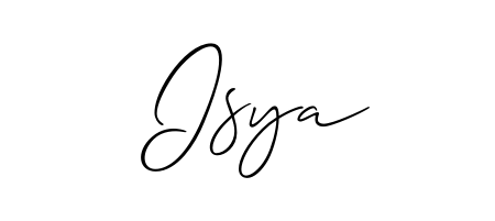The best way (Allison_Script) to make a short signature is to pick only two or three words in your name. For converting this name Isya. Isya signature style 2 images and pictures png