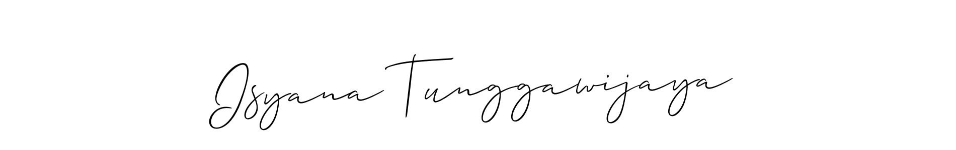 Make a beautiful signature design for name Isyana Tunggawijaya. With this signature (Allison_Script) style, you can create a handwritten signature for free. Isyana Tunggawijaya signature style 2 images and pictures png