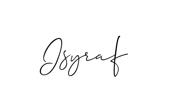 Make a beautiful signature design for name Isyraf. With this signature (Allison_Script) style, you can create a handwritten signature for free. Isyraf signature style 2 images and pictures png