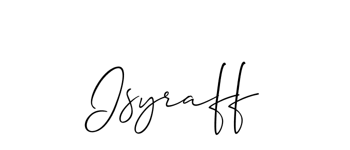 How to make Isyraff name signature. Use Allison_Script style for creating short signs online. This is the latest handwritten sign. Isyraff signature style 2 images and pictures png