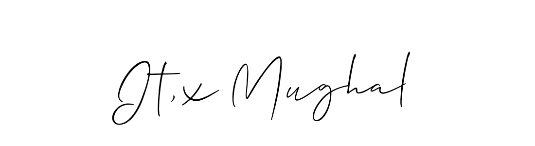 Design your own signature with our free online signature maker. With this signature software, you can create a handwritten (Allison_Script) signature for name It,x Mughal. It,x Mughal signature style 2 images and pictures png