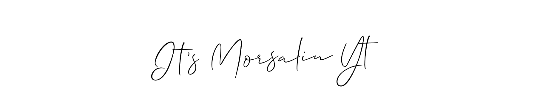 Similarly Allison_Script is the best handwritten signature design. Signature creator online .You can use it as an online autograph creator for name It’s Morsalin Yt. It’s Morsalin Yt signature style 2 images and pictures png