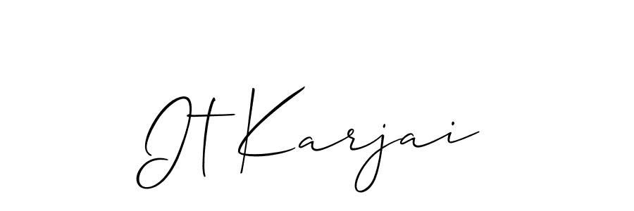 The best way (Allison_Script) to make a short signature is to pick only two or three words in your name. The name It Karjai include a total of six letters. For converting this name. It Karjai signature style 2 images and pictures png