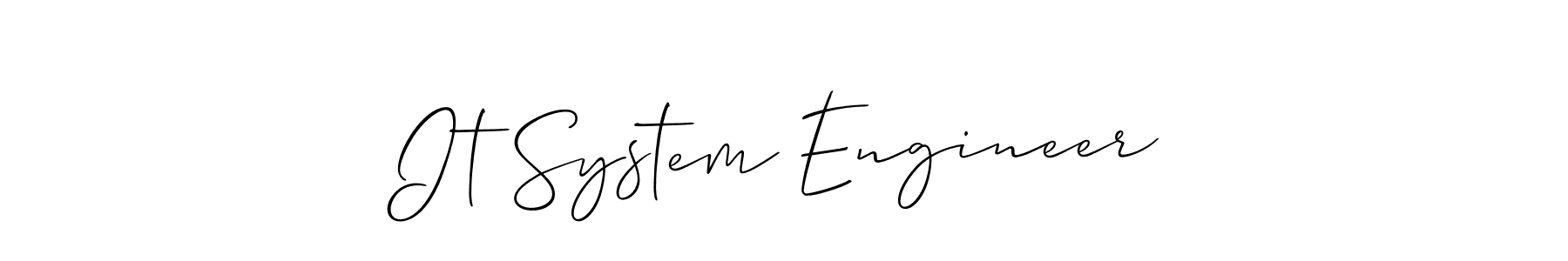 Check out images of Autograph of It System Engineer name. Actor It System Engineer Signature Style. Allison_Script is a professional sign style online. It System Engineer signature style 2 images and pictures png