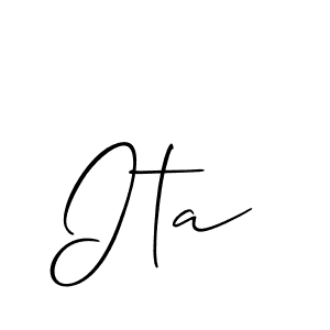 Allison_Script is a professional signature style that is perfect for those who want to add a touch of class to their signature. It is also a great choice for those who want to make their signature more unique. Get Ita name to fancy signature for free. Ita signature style 2 images and pictures png