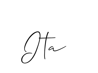 How to make Ita  signature? Allison_Script is a professional autograph style. Create handwritten signature for Ita  name. Ita  signature style 2 images and pictures png