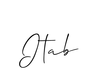 Use a signature maker to create a handwritten signature online. With this signature software, you can design (Allison_Script) your own signature for name Itab. Itab signature style 2 images and pictures png