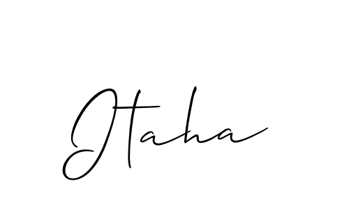 Make a beautiful signature design for name Itaha. With this signature (Allison_Script) style, you can create a handwritten signature for free. Itaha signature style 2 images and pictures png