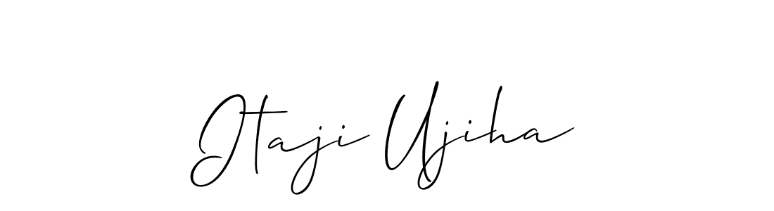Create a beautiful signature design for name Itaji Ujiha. With this signature (Allison_Script) fonts, you can make a handwritten signature for free. Itaji Ujiha signature style 2 images and pictures png