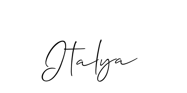 Make a beautiful signature design for name Italya. With this signature (Allison_Script) style, you can create a handwritten signature for free. Italya signature style 2 images and pictures png