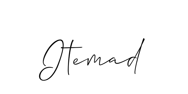 Create a beautiful signature design for name Itemad. With this signature (Allison_Script) fonts, you can make a handwritten signature for free. Itemad signature style 2 images and pictures png