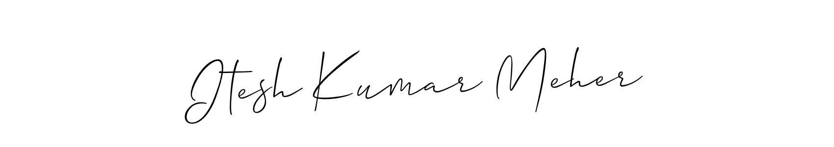 Also You can easily find your signature by using the search form. We will create Itesh Kumar Meher name handwritten signature images for you free of cost using Allison_Script sign style. Itesh Kumar Meher signature style 2 images and pictures png