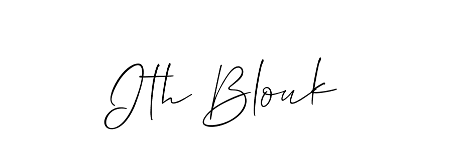 The best way (Allison_Script) to make a short signature is to pick only two or three words in your name. The name Ith Blouk include a total of six letters. For converting this name. Ith Blouk signature style 2 images and pictures png