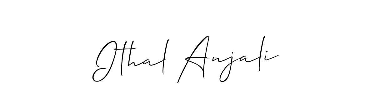 The best way (Allison_Script) to make a short signature is to pick only two or three words in your name. The name Ithal Anjali include a total of six letters. For converting this name. Ithal Anjali signature style 2 images and pictures png