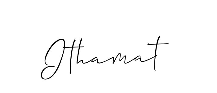 Make a beautiful signature design for name Ithamat. With this signature (Allison_Script) style, you can create a handwritten signature for free. Ithamat signature style 2 images and pictures png
