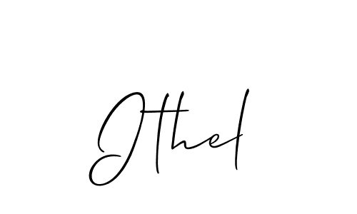 Create a beautiful signature design for name Ithel. With this signature (Allison_Script) fonts, you can make a handwritten signature for free. Ithel signature style 2 images and pictures png