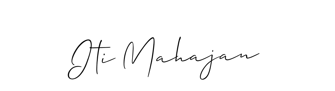 Also You can easily find your signature by using the search form. We will create Iti Mahajan name handwritten signature images for you free of cost using Allison_Script sign style. Iti Mahajan signature style 2 images and pictures png