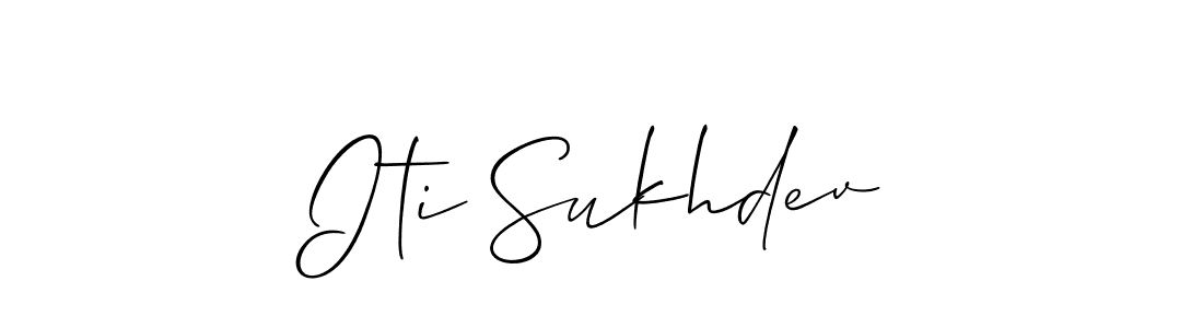 How to make Iti Sukhdev signature? Allison_Script is a professional autograph style. Create handwritten signature for Iti Sukhdev name. Iti Sukhdev signature style 2 images and pictures png