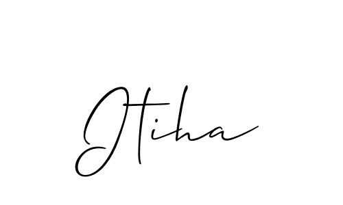 The best way (Allison_Script) to make a short signature is to pick only two or three words in your name. The name Itiha include a total of six letters. For converting this name. Itiha signature style 2 images and pictures png