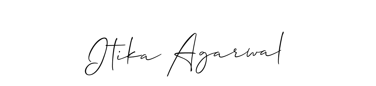 How to make Itika Agarwal signature? Allison_Script is a professional autograph style. Create handwritten signature for Itika Agarwal name. Itika Agarwal signature style 2 images and pictures png