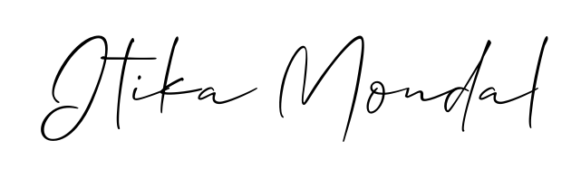 Create an unforgettable impression when signing with Itika Mondal name styled in Allison_Script typography. 100% free online generator. Itika Mondal signature style 2 images and pictures png
