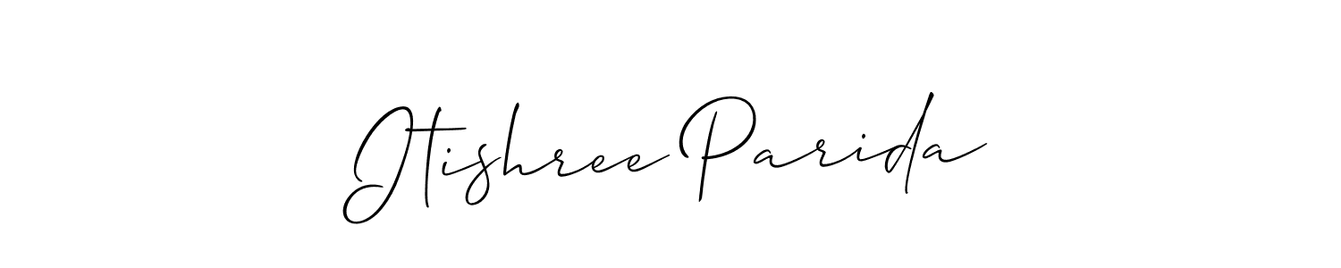 How to make Itishree Parida name signature. Use Allison_Script style for creating short signs online. This is the latest handwritten sign. Itishree Parida signature style 2 images and pictures png
