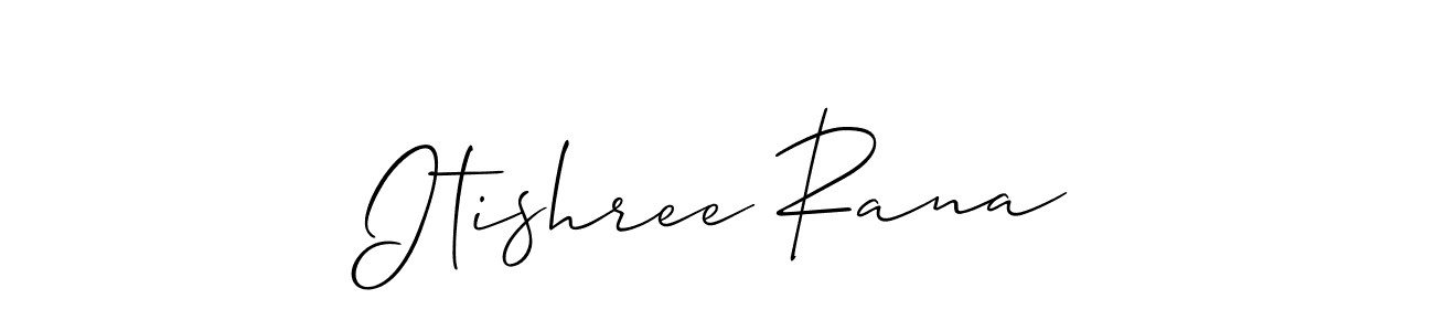 Itishree Rana stylish signature style. Best Handwritten Sign (Allison_Script) for my name. Handwritten Signature Collection Ideas for my name Itishree Rana. Itishree Rana signature style 2 images and pictures png
