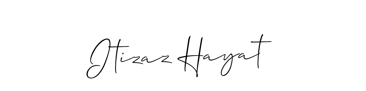 Create a beautiful signature design for name Itizaz Hayat. With this signature (Allison_Script) fonts, you can make a handwritten signature for free. Itizaz Hayat signature style 2 images and pictures png